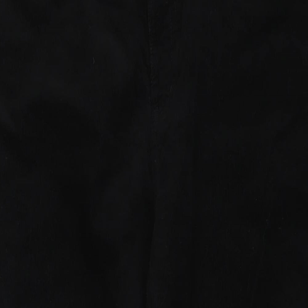 Marks and Spencer Womens Black Cotton Trousers Size 18 L26 in Regular Button