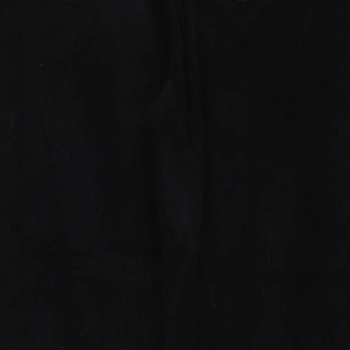 Marks and Spencer Womens Black Cotton Trousers Size 18 L26 in Regular Button