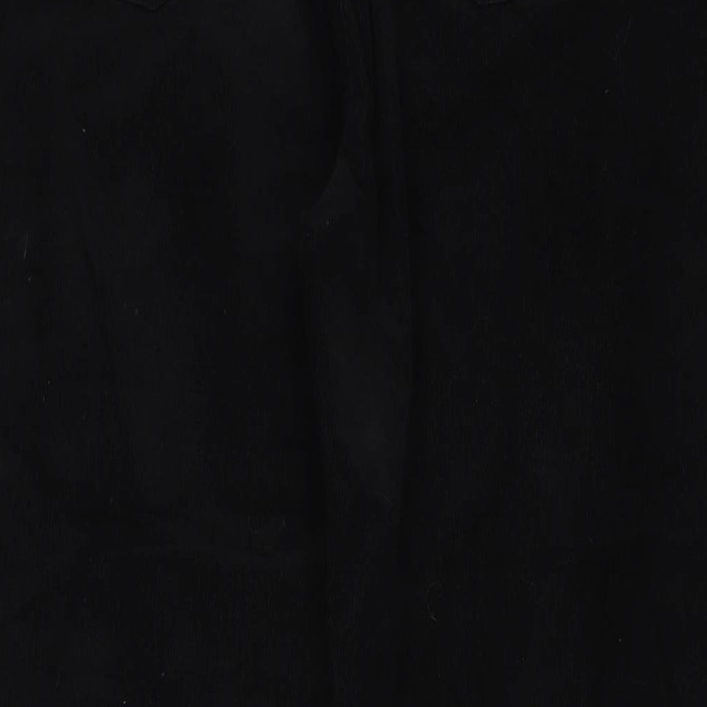 Marks and Spencer Womens Black Cotton Trousers Size 18 L26 in Regular Button