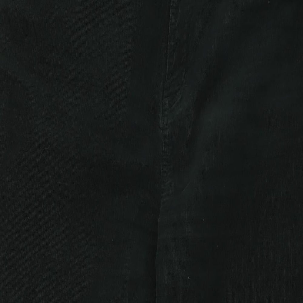 Marks and Spencer Womens Green Cotton Trousers Size 18 L27 in Regular Button