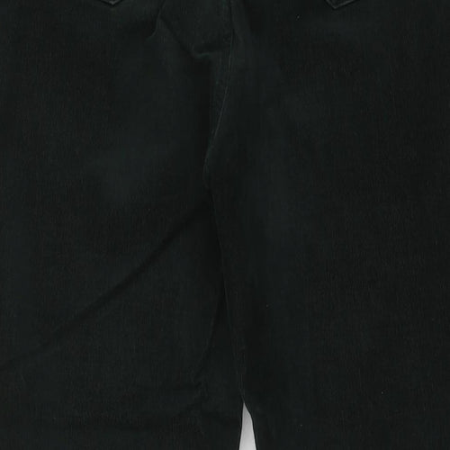 Marks and Spencer Womens Green Cotton Trousers Size 18 L27 in Regular Button