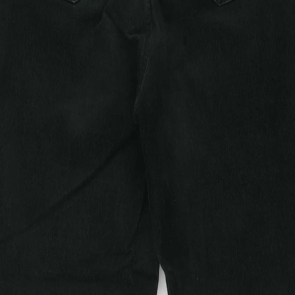 Marks and Spencer Womens Green Cotton Trousers Size 18 L27 in Regular Button