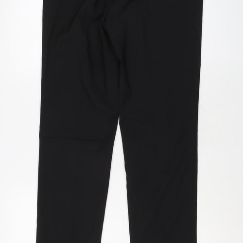 NEXT Mens Black Polyester Trousers Size 30 in L33 in Regular Button