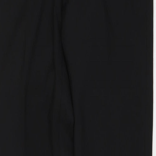 NEXT Mens Black Polyester Trousers Size 30 in L33 in Regular Button