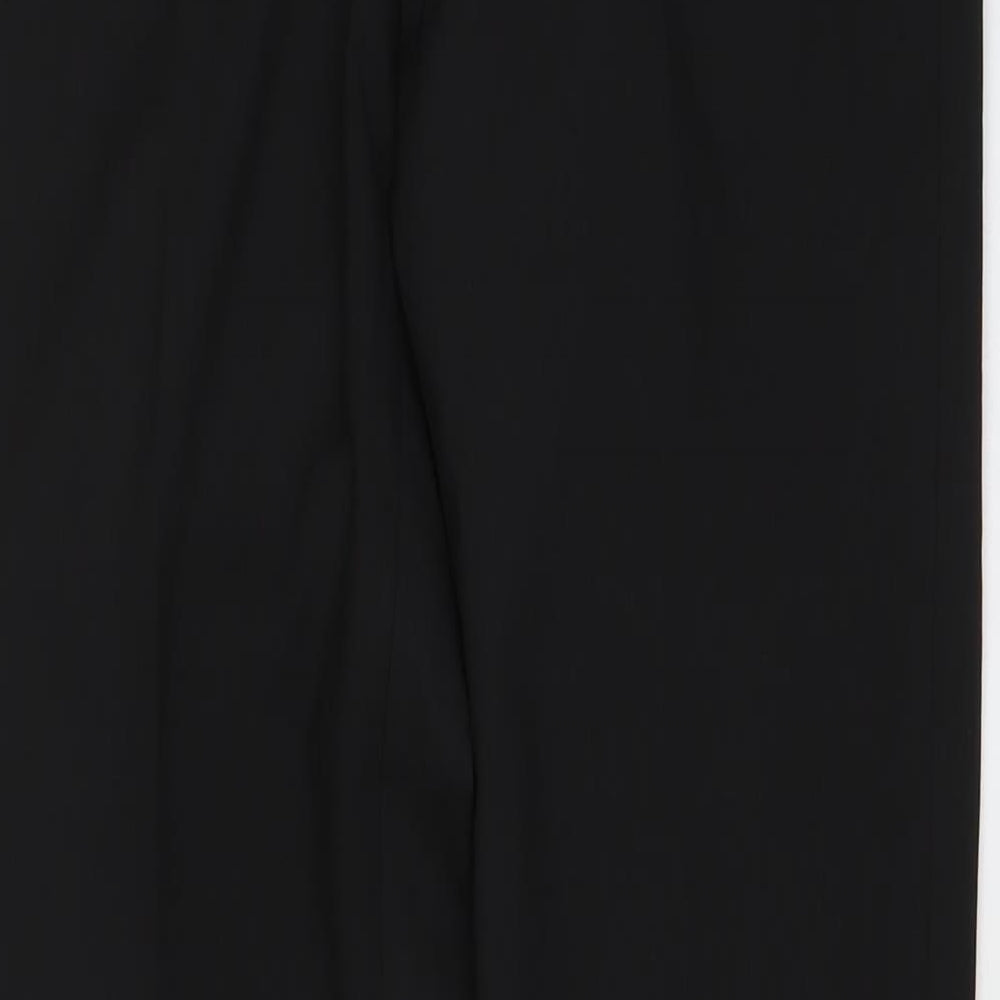 NEXT Mens Black Polyester Trousers Size 30 in L33 in Regular Button