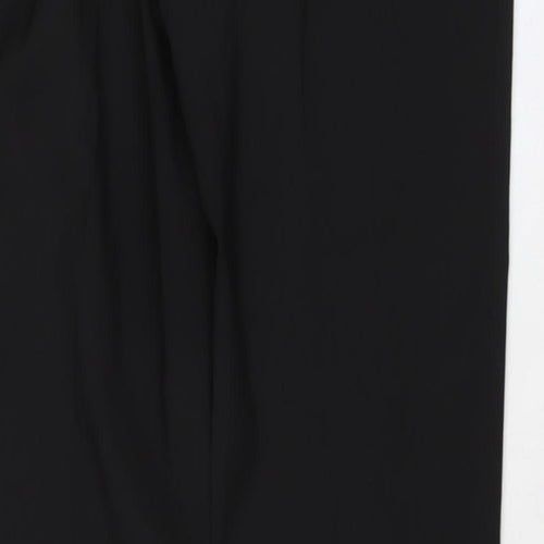 NEXT Mens Black Polyester Trousers Size 30 in L33 in Regular Button