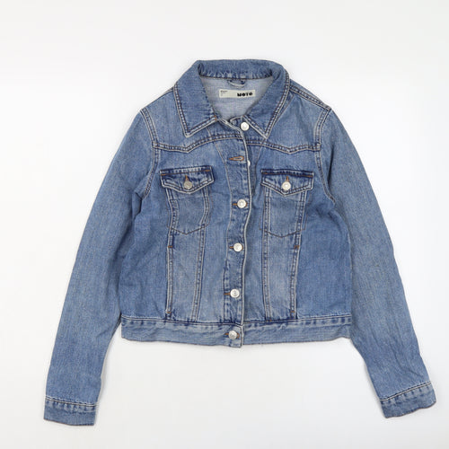 Topshop Womens Blue Jacket Size 8 Button
