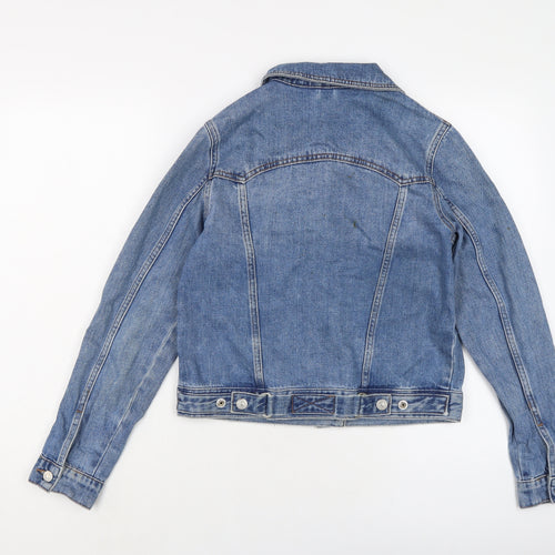 Topshop Womens Blue Jacket Size 8 Button