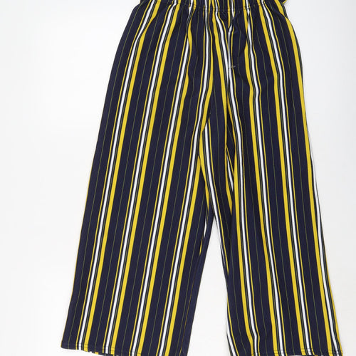 Cameo Rose Womens Beige Striped Polyester Trousers Size 8 L20 in Regular Drawstring