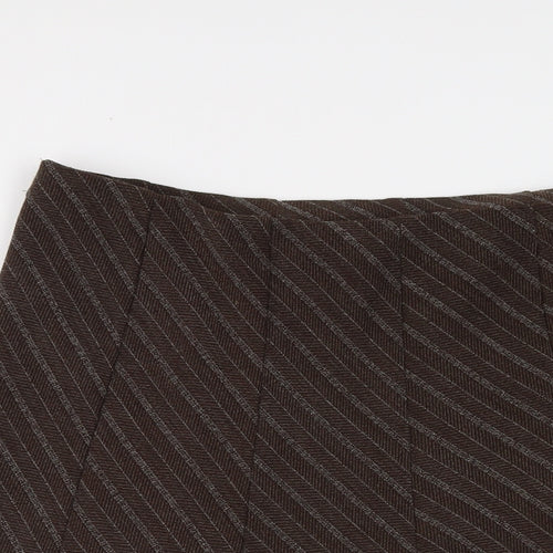 Marks and Spencer Womens Brown Striped Polyester Flare Skirt Size 12