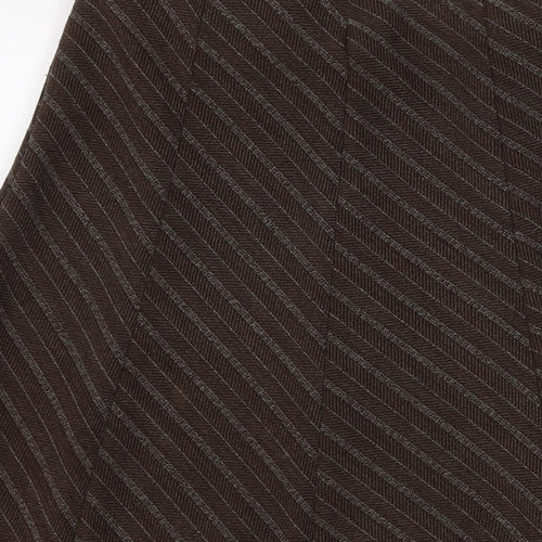 Marks and Spencer Womens Brown Striped Polyester Flare Skirt Size 12