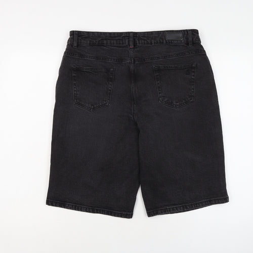 Joules Womens Black Cotton Bermuda Shorts Size 14 L12 in Regular Button