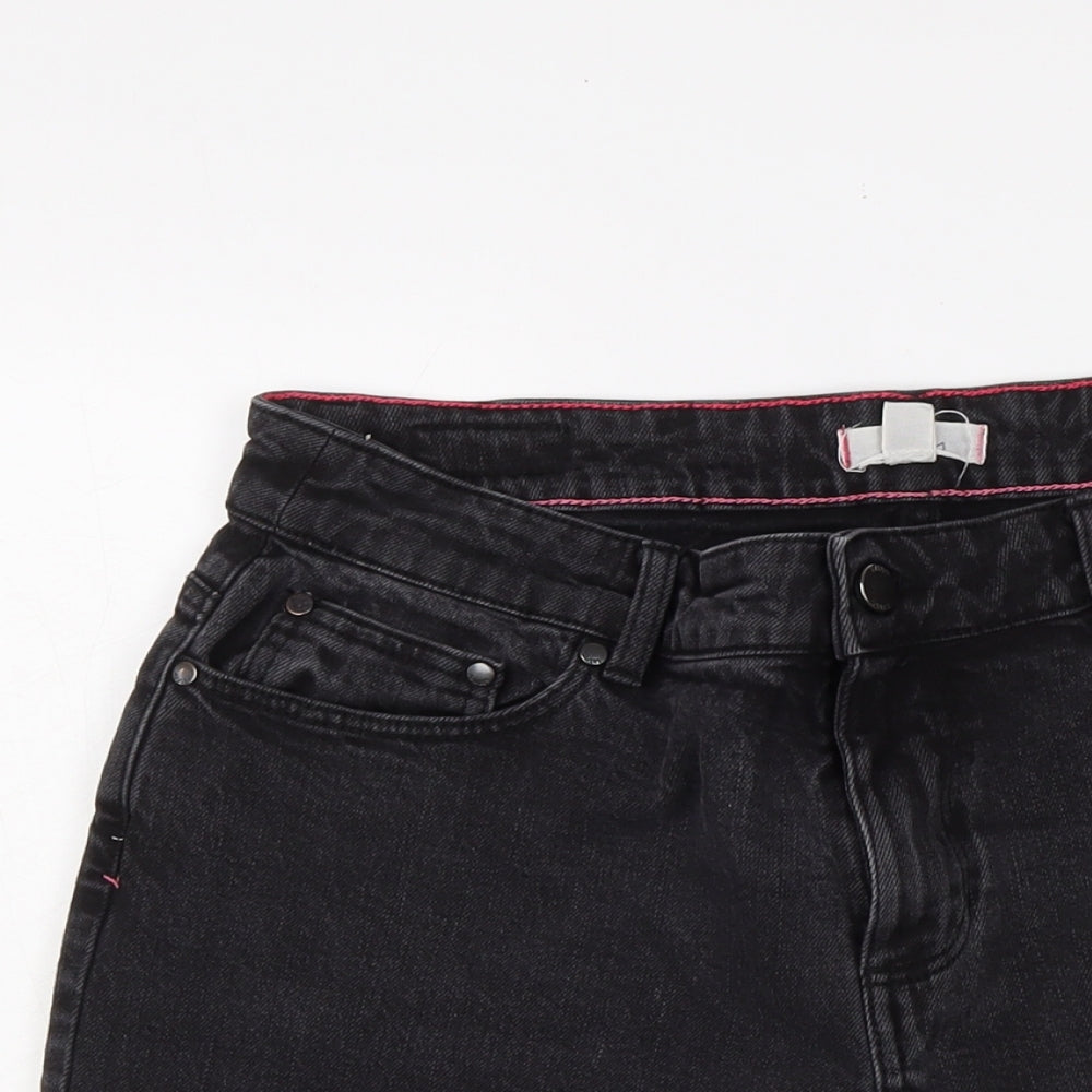 Joules Womens Black Cotton Bermuda Shorts Size 14 L12 in Regular Button