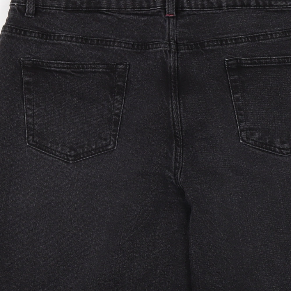 Joules Womens Black Cotton Bermuda Shorts Size 14 L12 in Regular Button