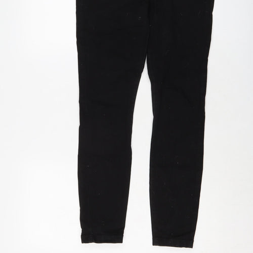 NEXT Womens Black Cotton Skinny Jeans Size 12 L27 in Regular Button