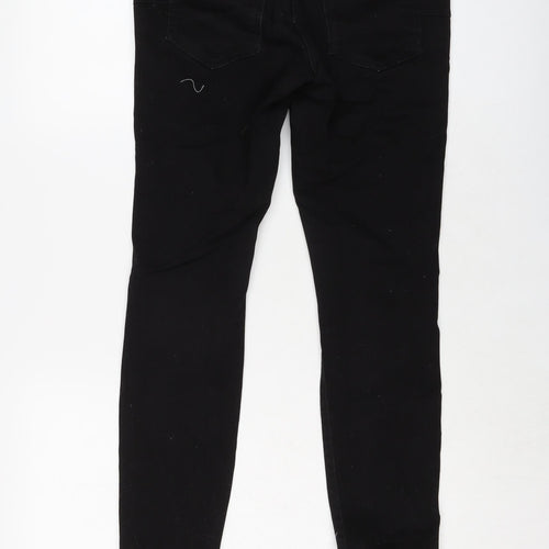 NEXT Womens Black Cotton Skinny Jeans Size 12 L27 in Regular Button