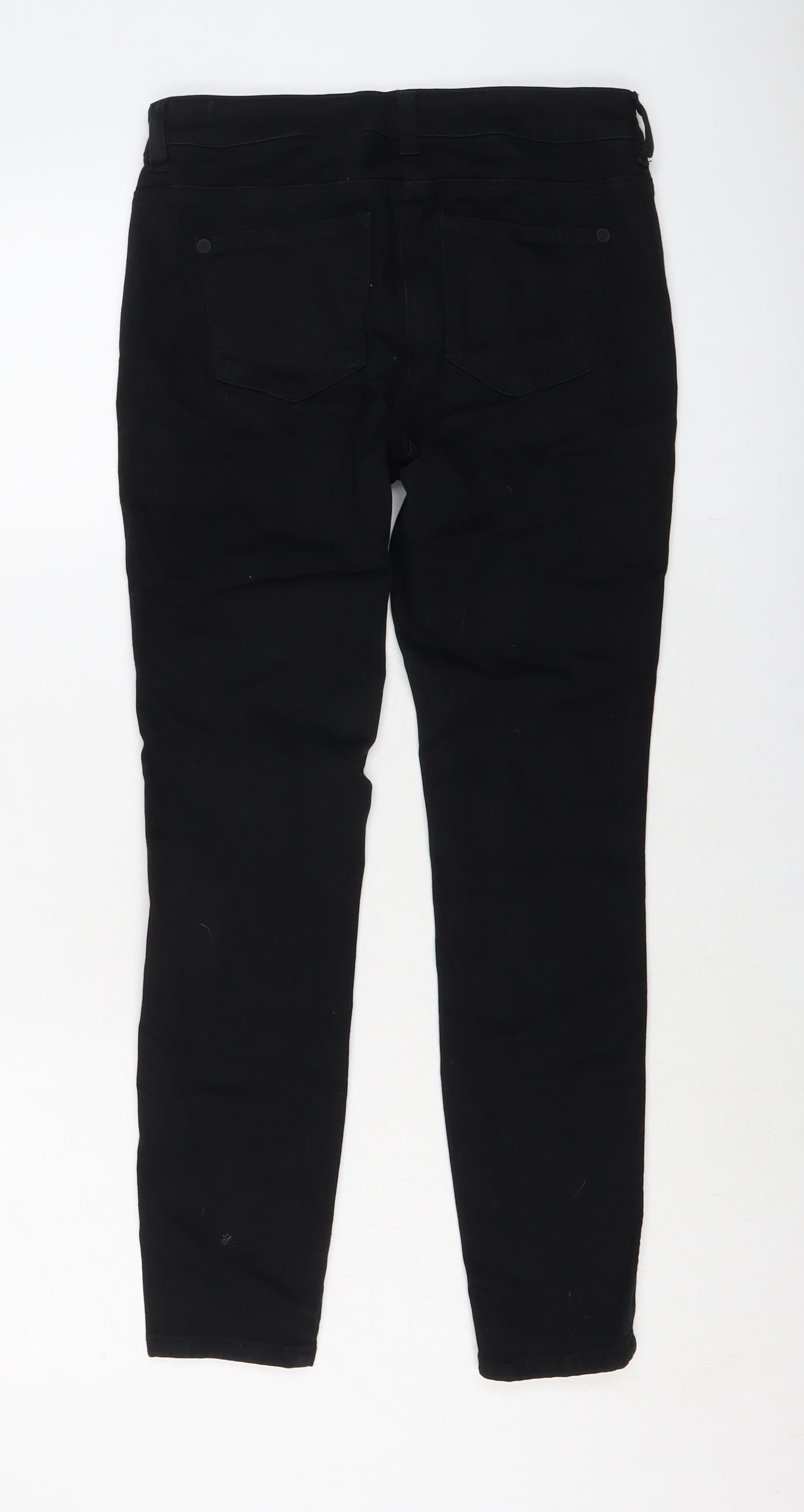 NEXT Womens Black Cotton Jegging Jeans Size 12 L26 in Regular Button