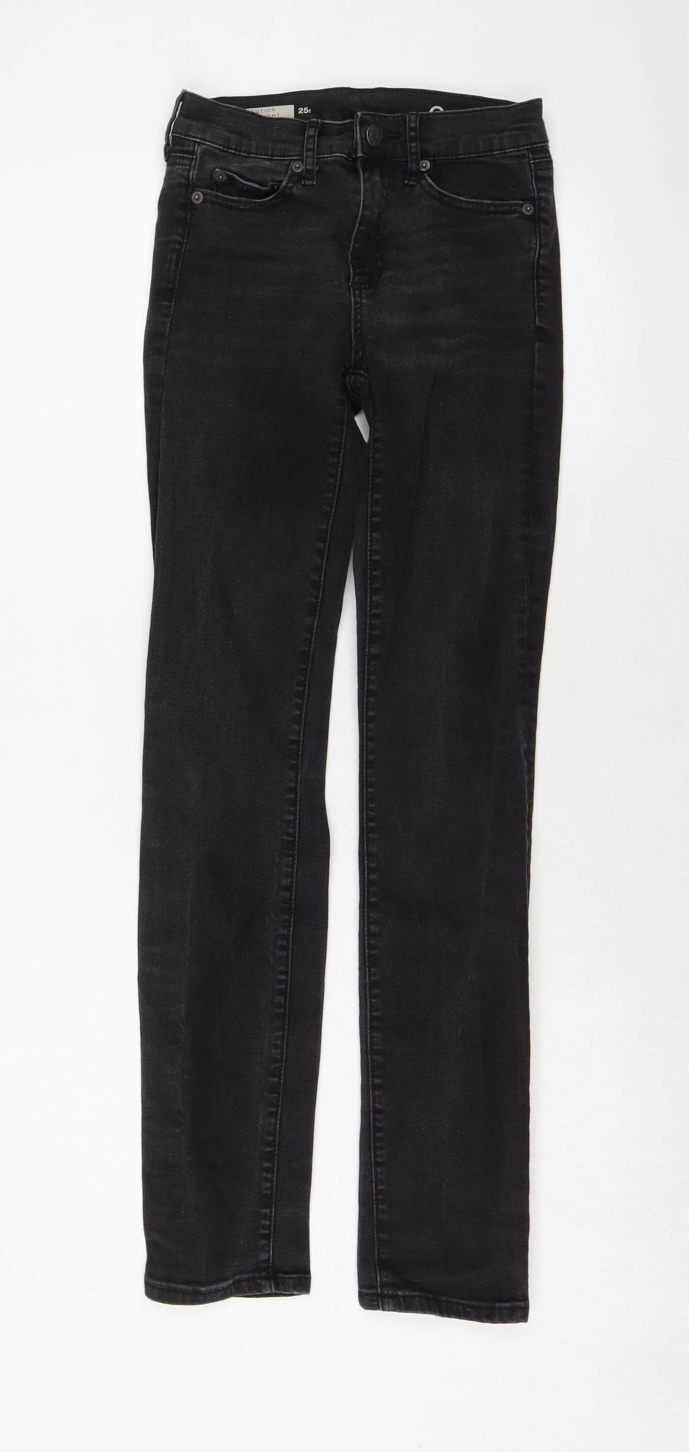 Gap Womens Grey Cotton Straight Jeans Size 25 in L30 in Regular Button