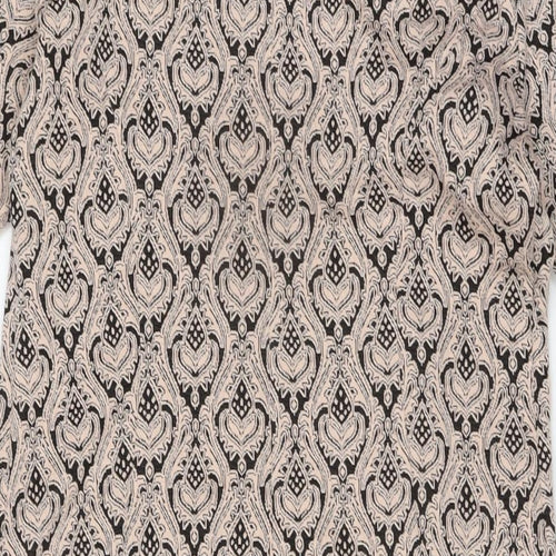 Dorothy Perkins Womens Beige Geometric Polyester Sheath Size 14 Round Neck Pullover