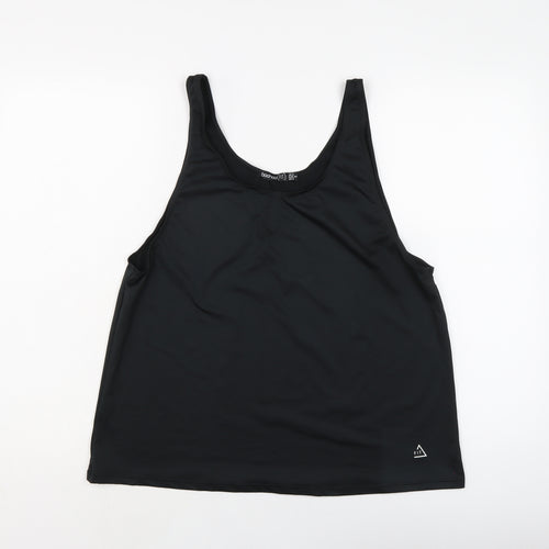 Boohoo Womens Black Polyester Basic Tank Size 6 Round Neck Pullover