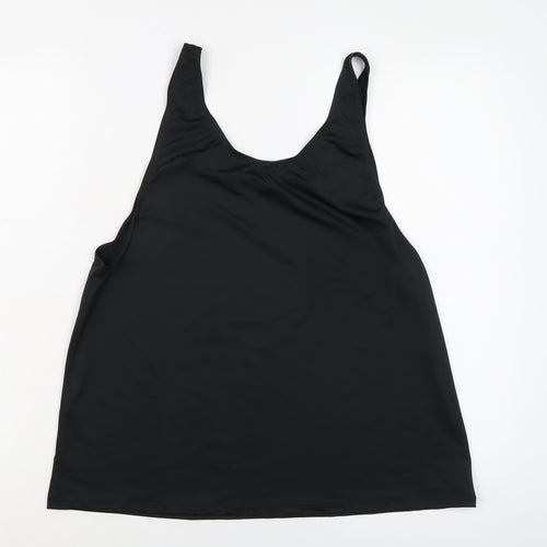 Boohoo Womens Black Polyester Basic Tank Size 6 Round Neck Pullover
