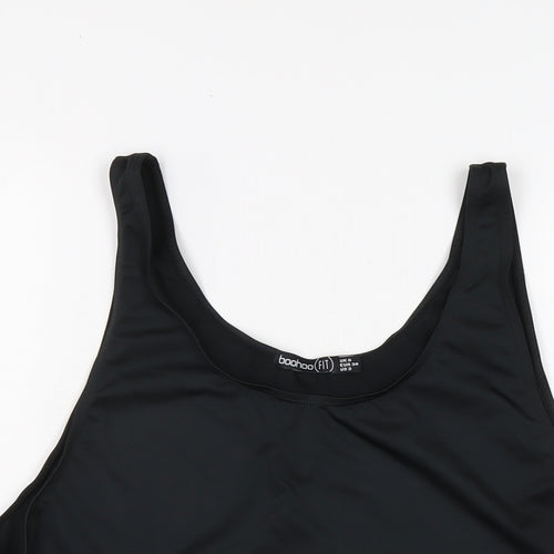 Boohoo Womens Black Polyester Basic Tank Size 6 Round Neck Pullover