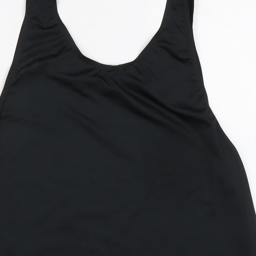 Boohoo Womens Black Polyester Basic Tank Size 6 Round Neck Pullover