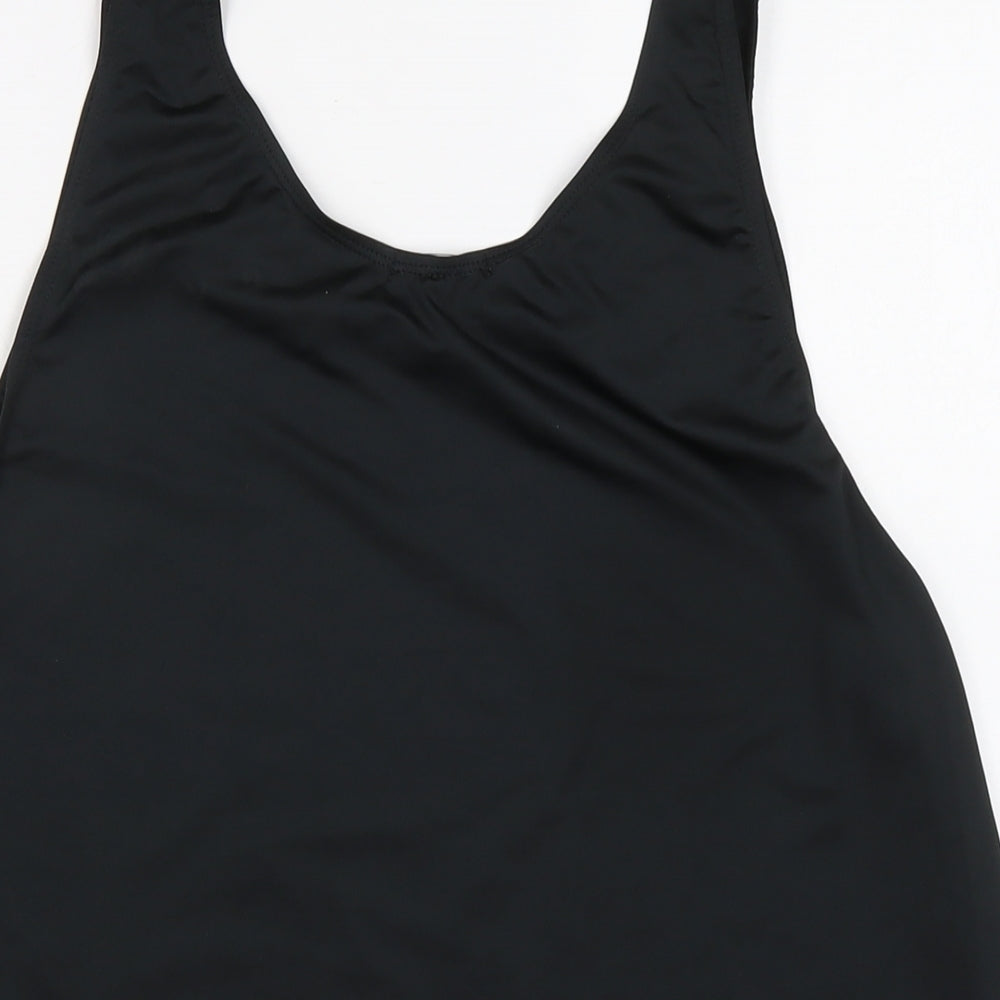 Boohoo Womens Black Polyester Basic Tank Size 6 Round Neck Pullover