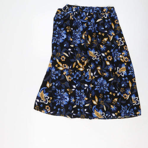 Marks and Spencer Womens Beige Floral Polyester Wrap Skirt Size 6 Tie