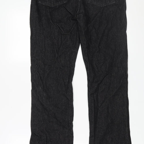 Massimo Dutti Womens Black Cotton Flared Jeans Size 10 L33 in Regular Zip - Vented Hem