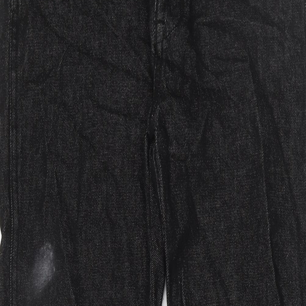 Massimo Dutti Womens Black Cotton Flared Jeans Size 10 L33 in Regular Zip - Vented Hem