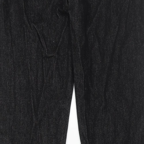 Massimo Dutti Womens Black Cotton Flared Jeans Size 10 L33 in Regular Zip - Vented Hem