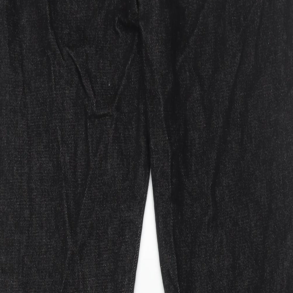 Massimo Dutti Womens Black Cotton Flared Jeans Size 10 L33 in Regular Zip - Vented Hem