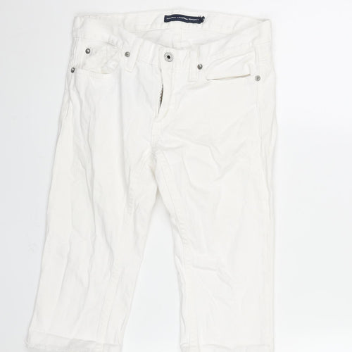 Ralph Lauren Sport Womens White Cotton Bermuda Shorts Size 26 in L14 in Regular Zip - Raw Hem