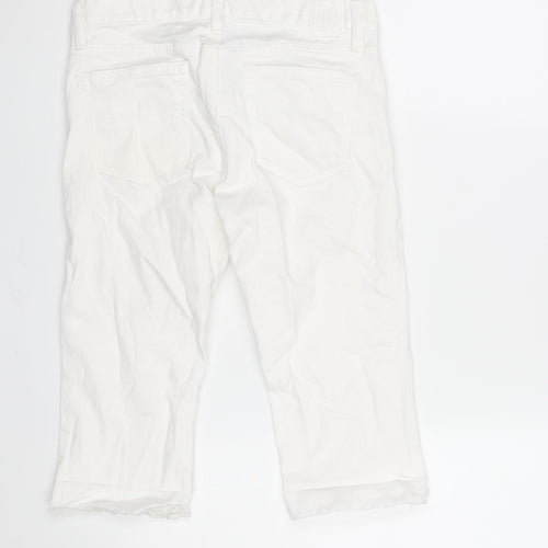Ralph Lauren Sport Womens White Cotton Bermuda Shorts Size 26 in L14 in Regular Zip - Raw Hem