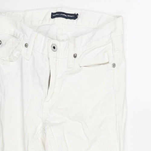Ralph Lauren Sport Womens White Cotton Bermuda Shorts Size 26 in L14 in Regular Zip - Raw Hem