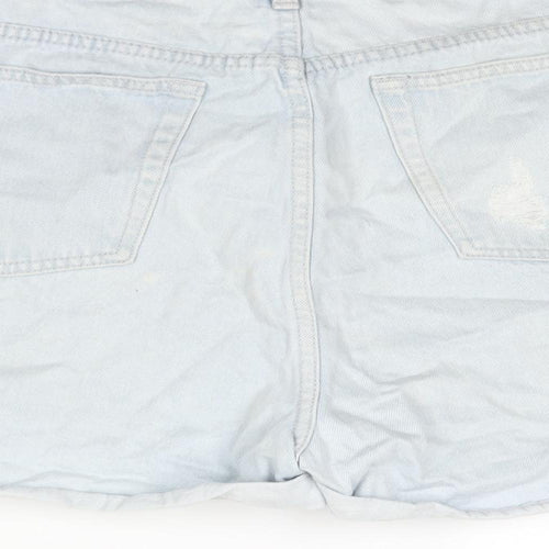 Aere Womens Blue Cotton Boyfriend Shorts Size 32 in Regular Zip - Distressed
