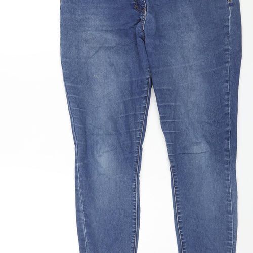 Nutmeg Womens Blue Cotton Skinny Jeans Size 20 L29 in Regular Zip