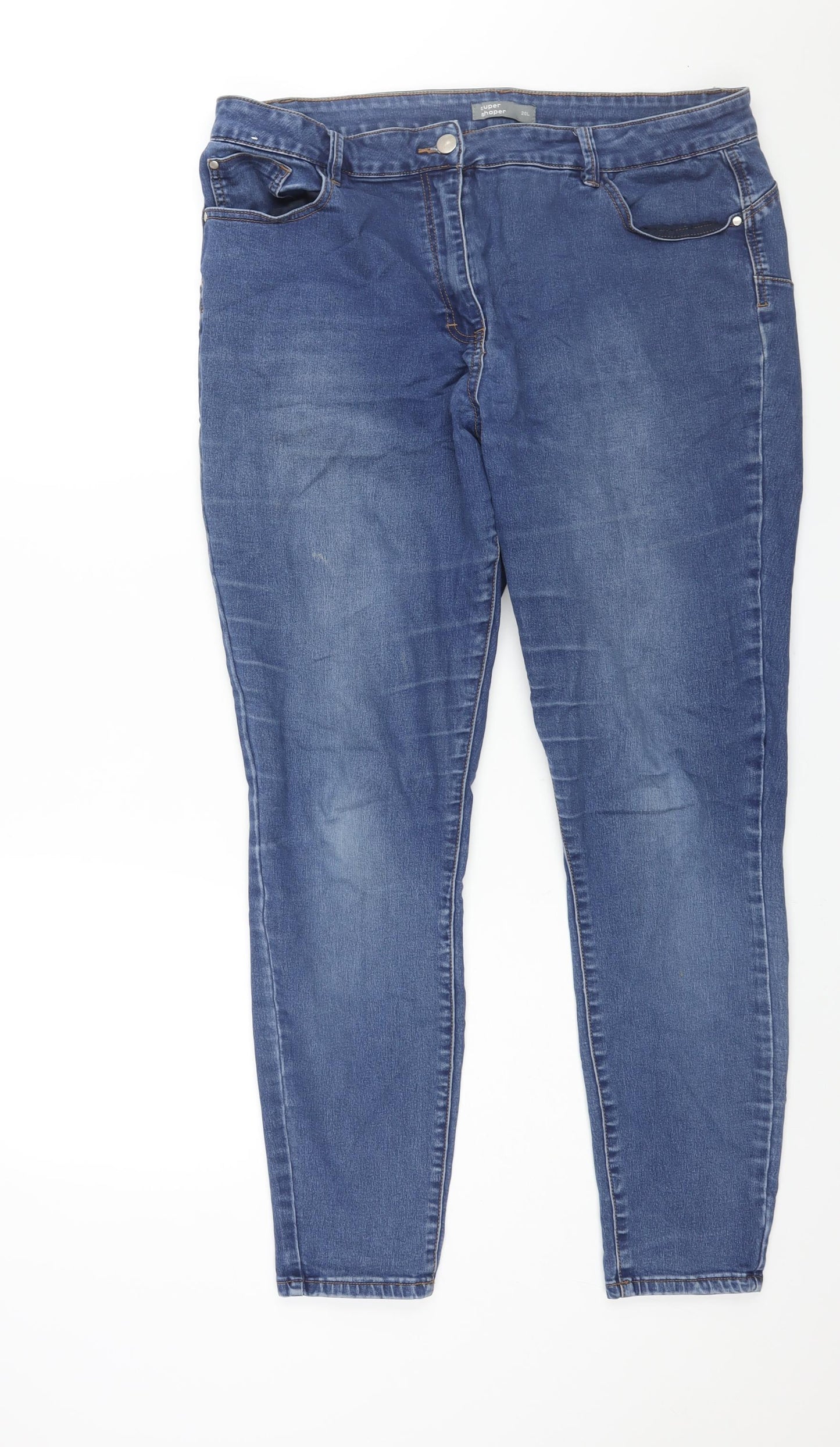 Nutmeg Womens Blue Cotton Skinny Jeans Size 20 L29 in Regular Zip