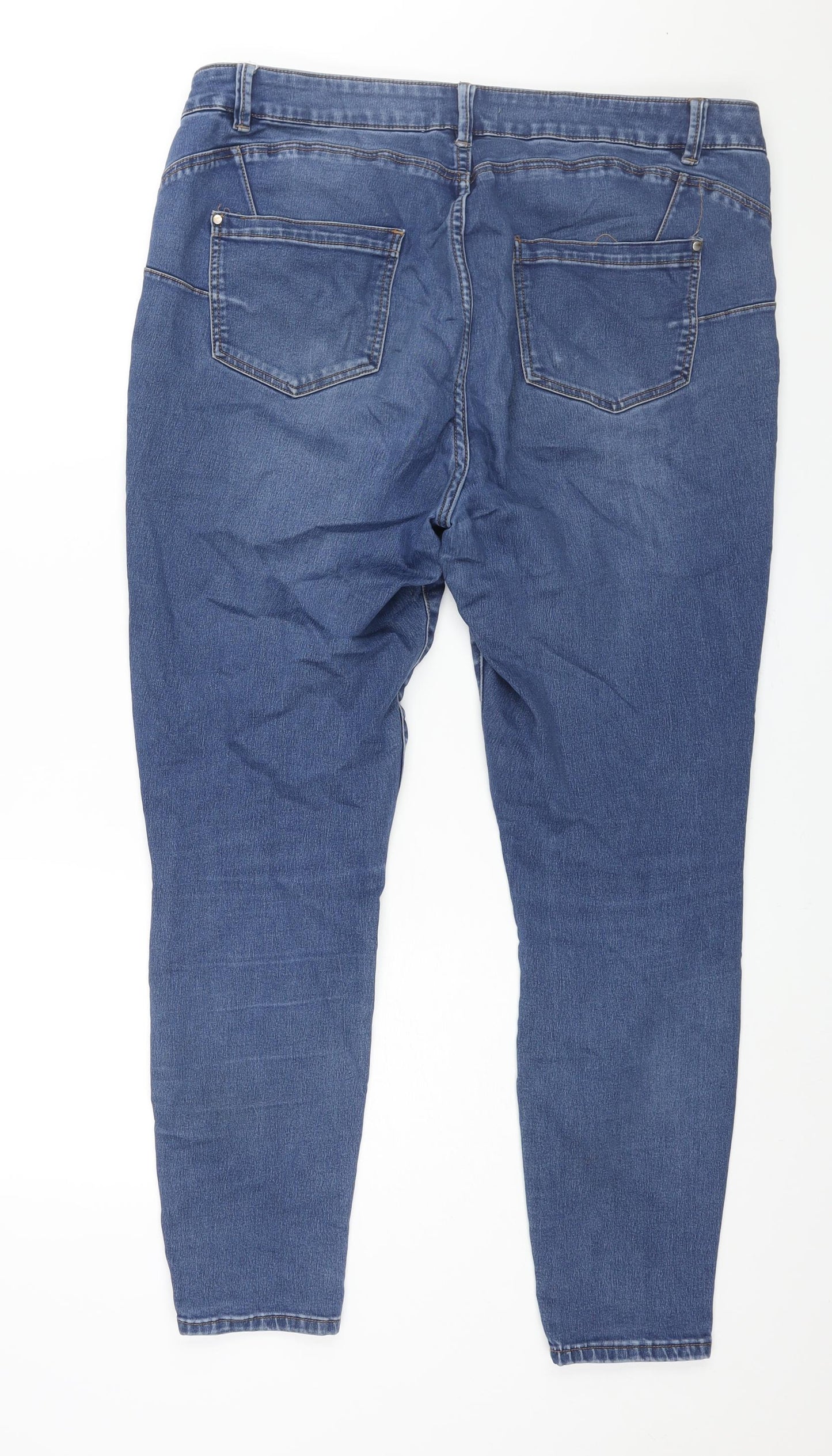 Nutmeg Womens Blue Cotton Skinny Jeans Size 20 L29 in Regular Zip
