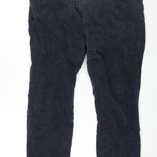 TU Womens Black Animal Print Cotton Straight Jeans Size 20 L28 in Regular Zip - Velvet Leopard Print