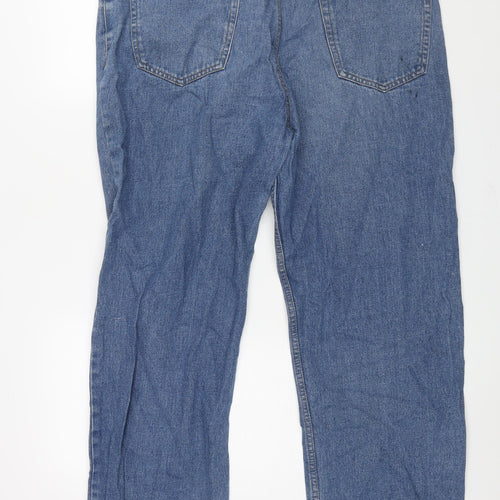 George Mens Blue Cotton Straight Jeans Size 40 in L29 in Regular Zip