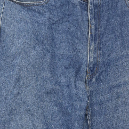 George Mens Blue Cotton Straight Jeans Size 40 in L29 in Regular Zip