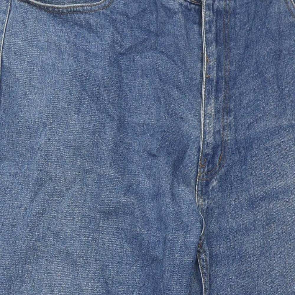 George Mens Blue Cotton Straight Jeans Size 40 in L29 in Regular Zip