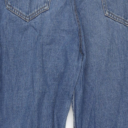 George Mens Blue Cotton Straight Jeans Size 40 in L29 in Regular Zip