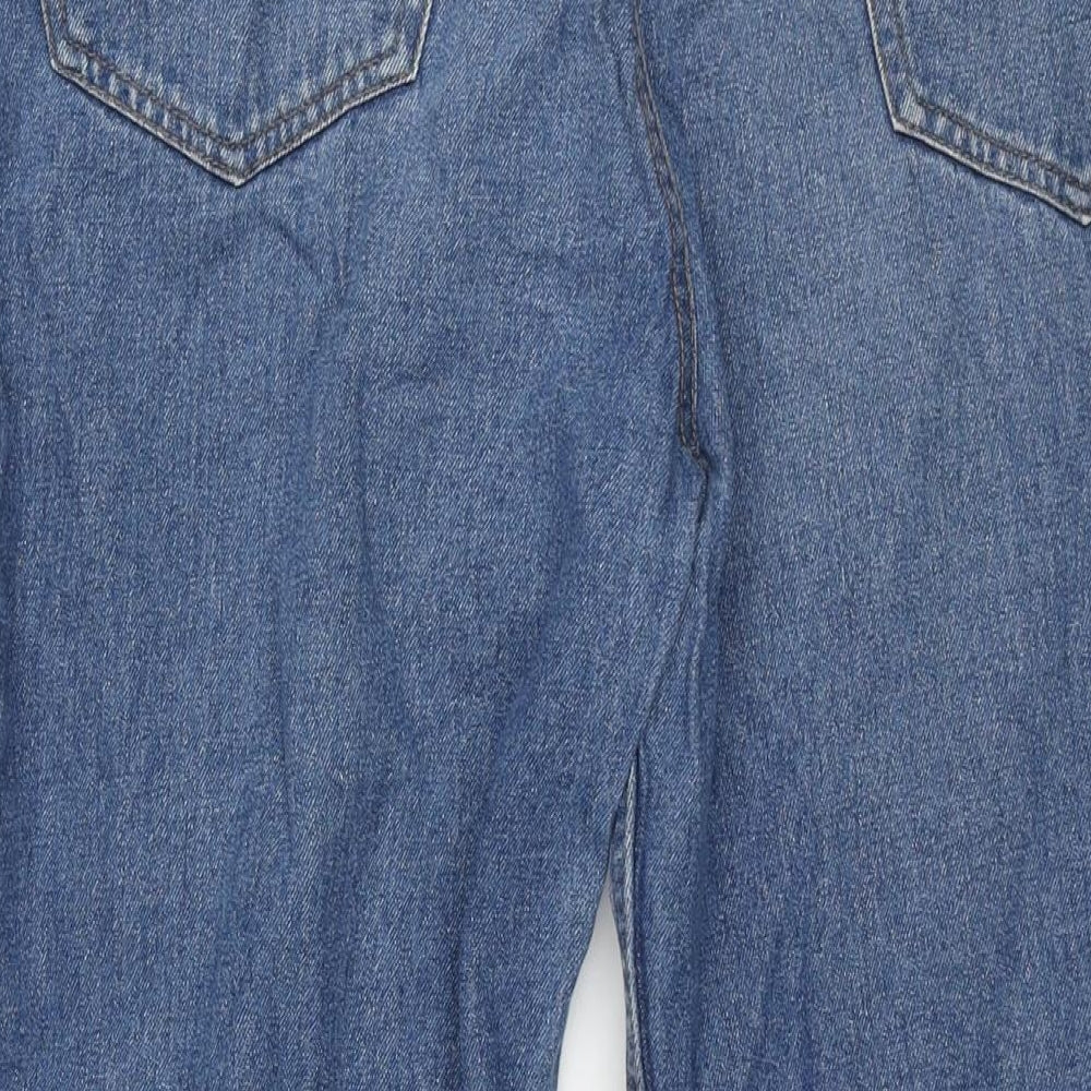 George Mens Blue Cotton Straight Jeans Size 40 in L29 in Regular Zip