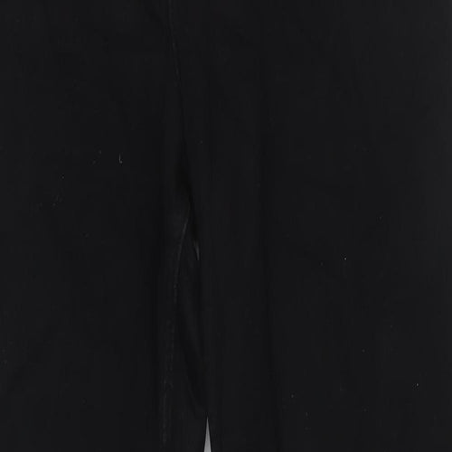 Per Una Womens Black Cotton Straight Jeans Size 16 L29 in Regular Zip