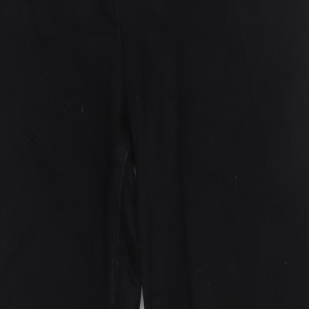 Per Una Womens Black Cotton Straight Jeans Size 16 L29 in Regular Zip