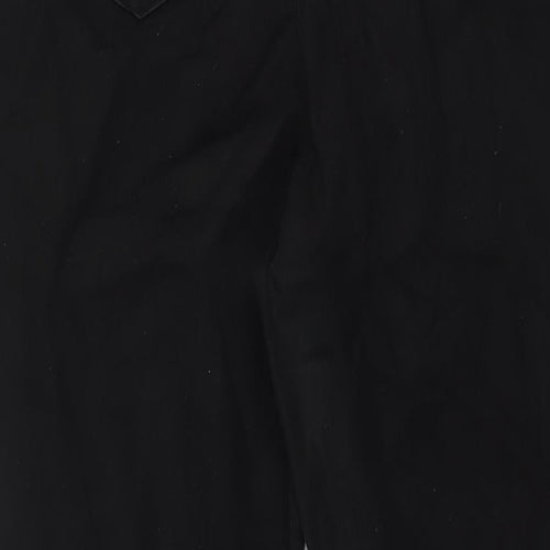 Per Una Womens Black Cotton Straight Jeans Size 16 L29 in Regular Zip