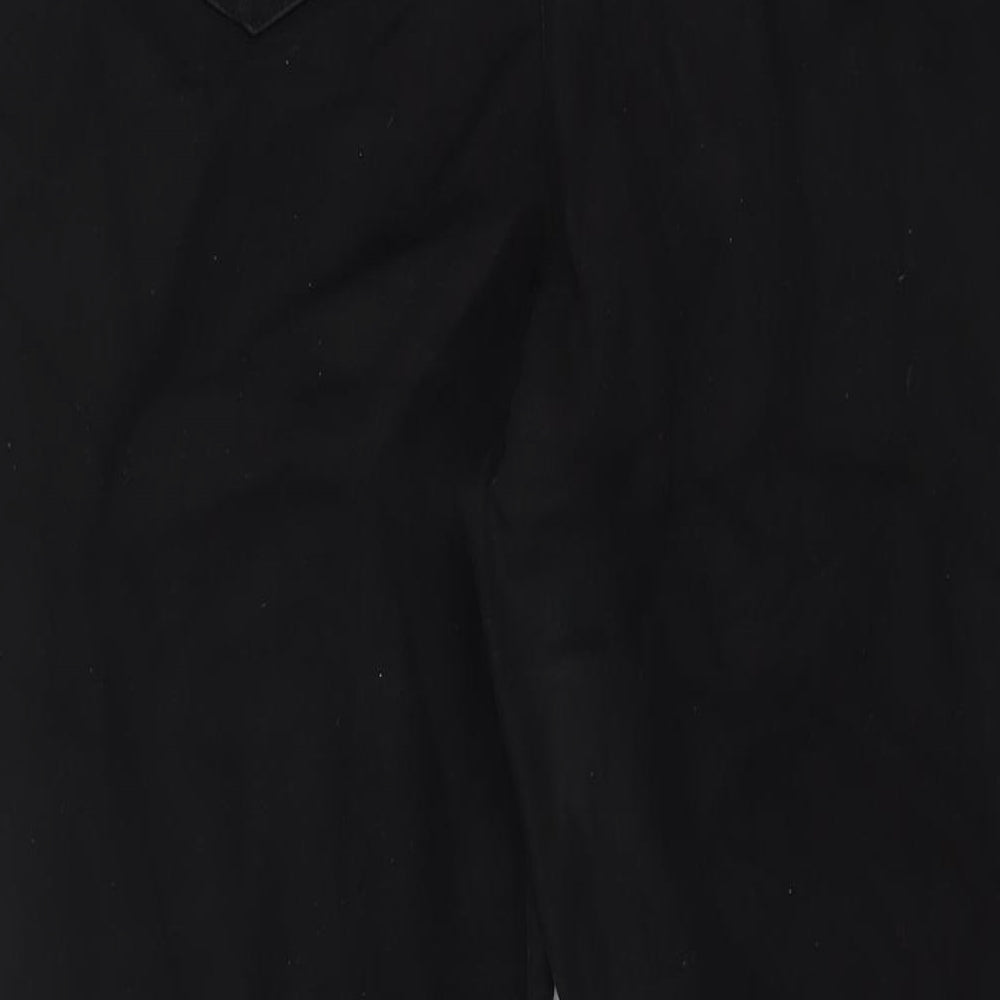 Per Una Womens Black Cotton Straight Jeans Size 16 L29 in Regular Zip